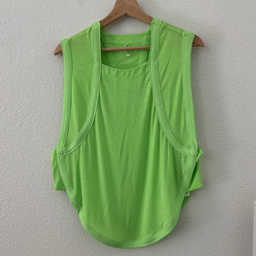 Free People Movement Neon Green Running Workout Flowy Tank Size Small Muscle